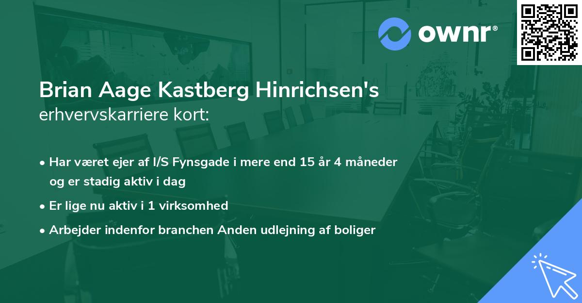 Brian Aage Kastberg Hinrichsen's erhvervskarriere kort
