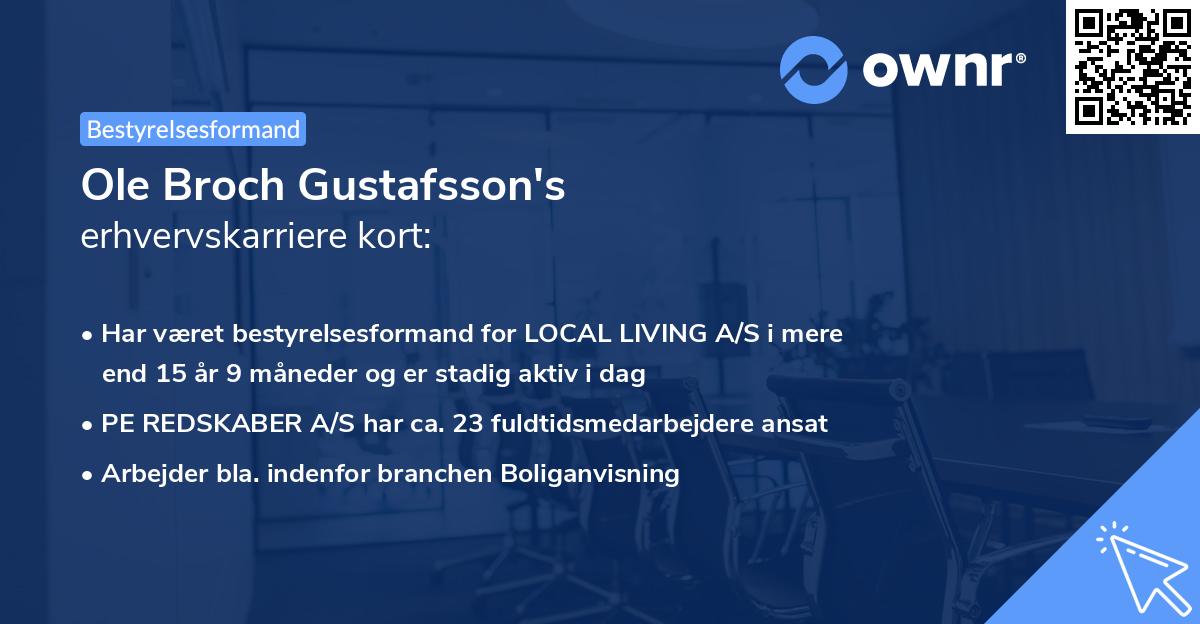 Ole Broch Gustafsson's erhvervskarriere kort