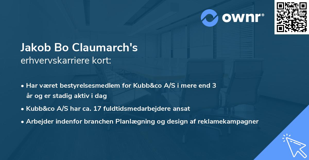 Jakob Bo Claumarch's erhvervskarriere kort