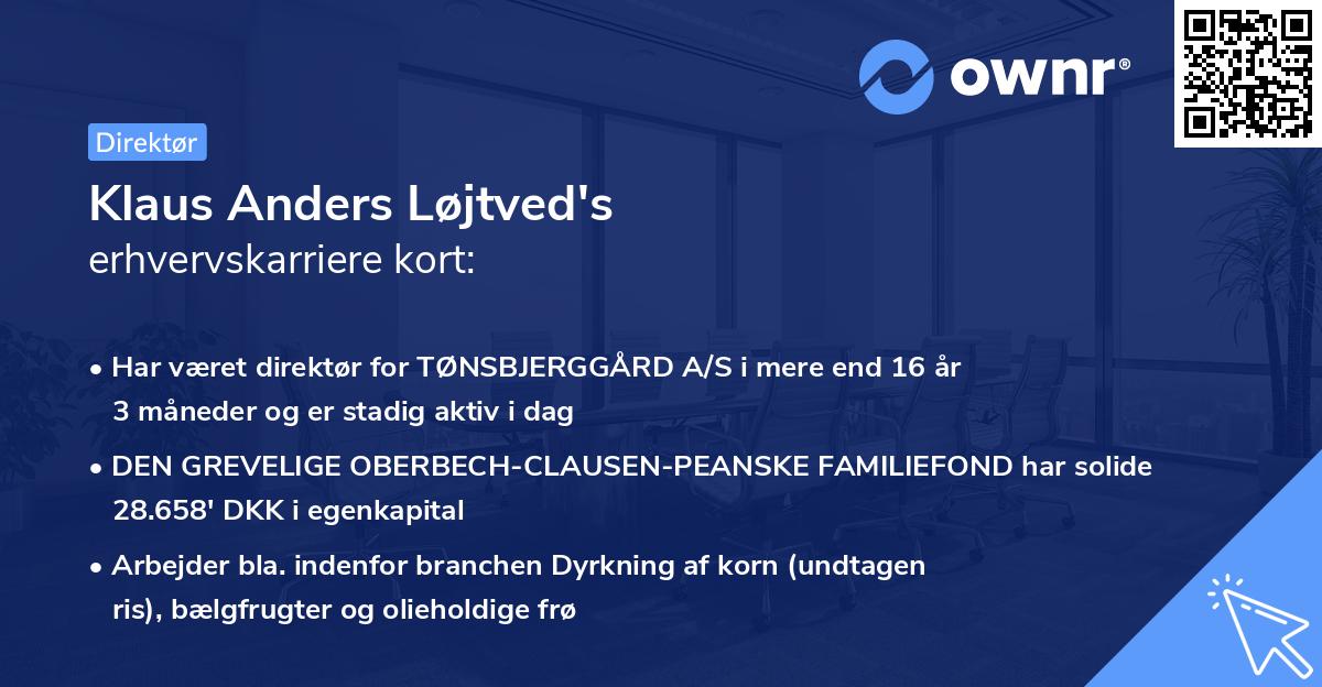 Klaus Anders Løjtved's erhvervskarriere kort