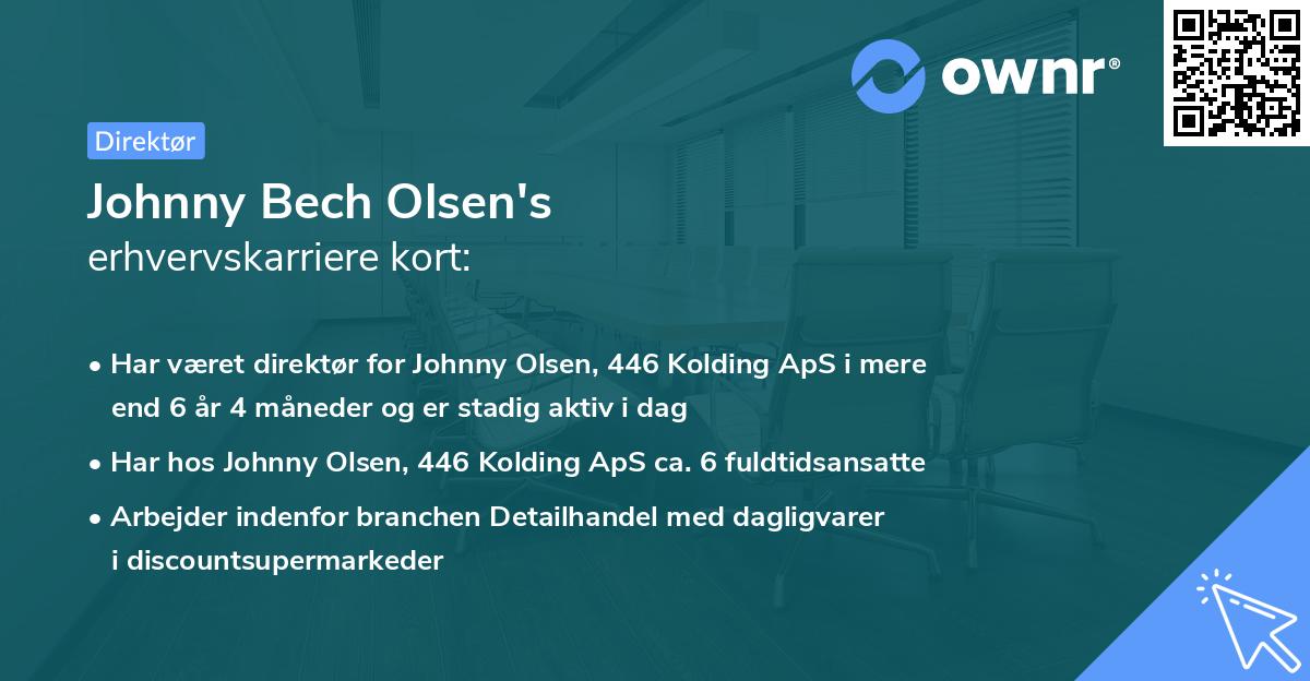 Johnny Bech Olsen's erhvervskarriere kort