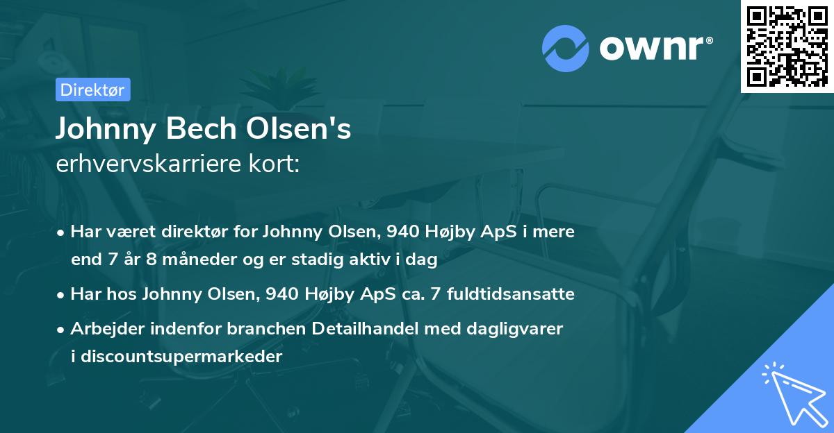 Johnny Bech Olsen's erhvervskarriere kort
