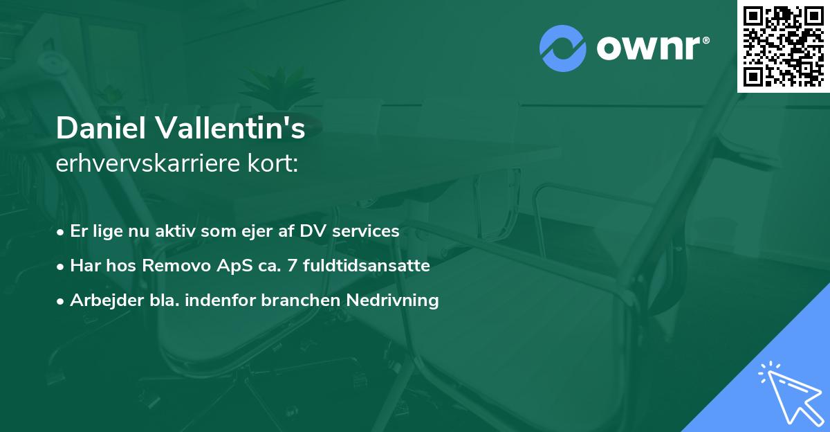 Daniel Vallentin's erhvervskarriere kort