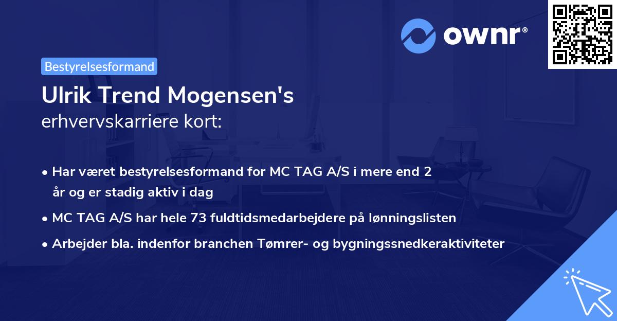 Ulrik Trend Mogensen's erhvervskarriere kort