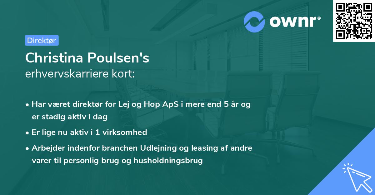 Christina Poulsen's erhvervskarriere kort