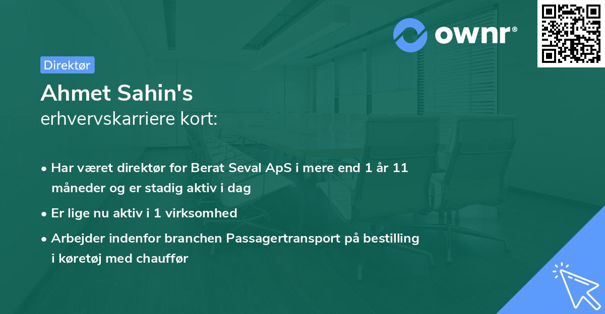 Ahmet Sahin's erhvervskarriere kort