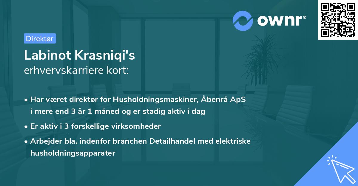 Labinot Krasniqi's erhvervskarriere kort