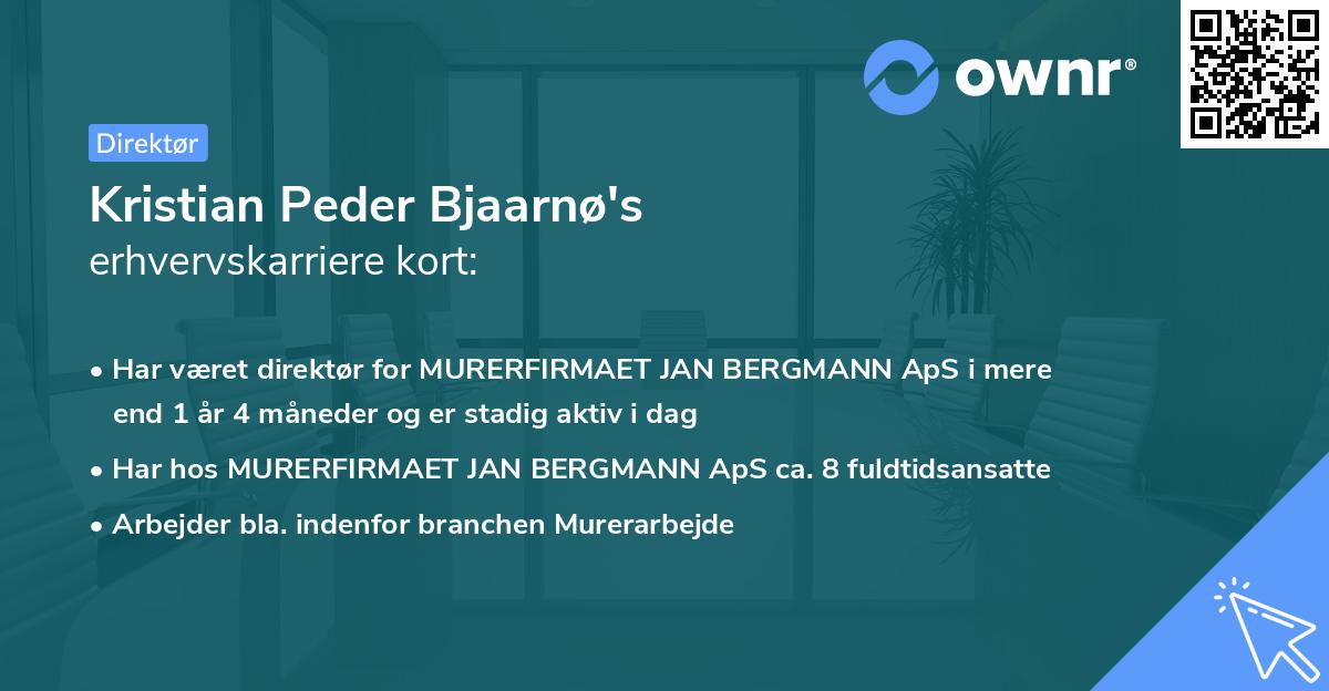 Kristian Peder Bjaarnø's erhvervskarriere kort