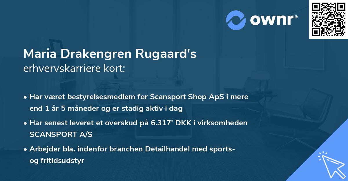 Maria Drakengren Rugaard's erhvervskarriere kort