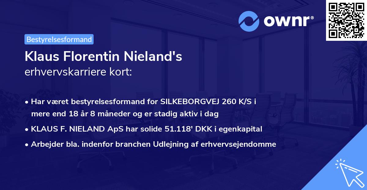 Klaus Florentin Nieland's erhvervskarriere kort