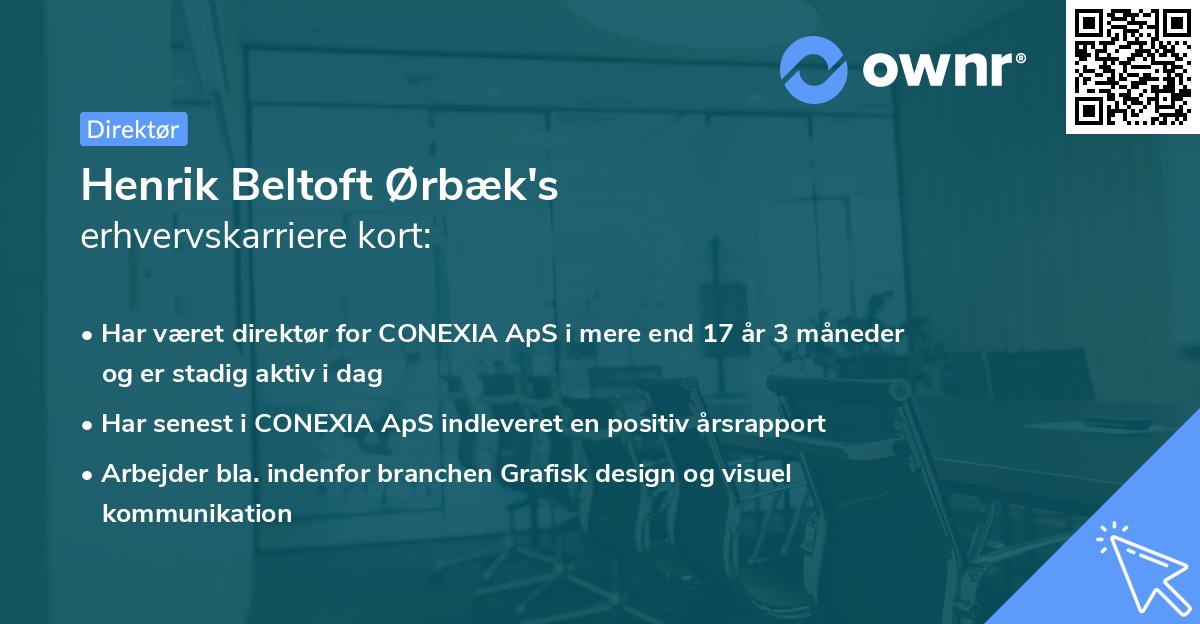 Henrik Beltoft Ørbæk's erhvervskarriere kort
