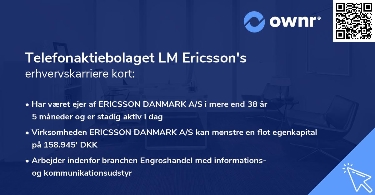 Telefonaktiebolaget LM Ericsson's erhvervskarriere kort