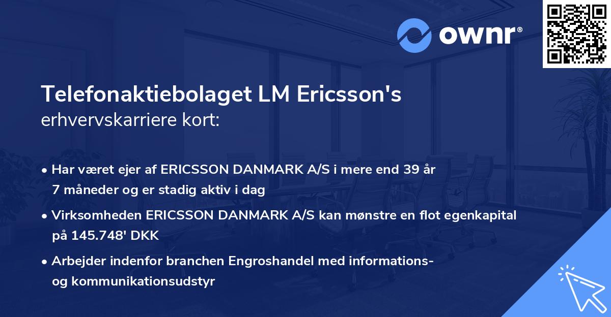 Telefonaktiebolaget LM Ericsson's erhvervskarriere kort