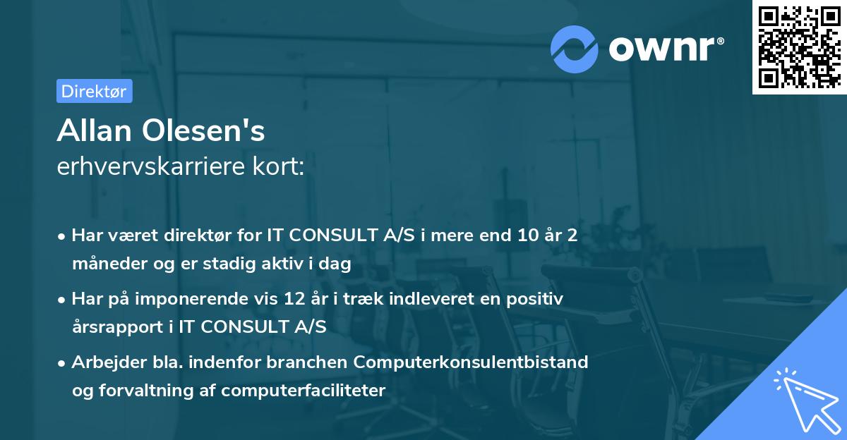 Allan Olesen's erhvervskarriere kort