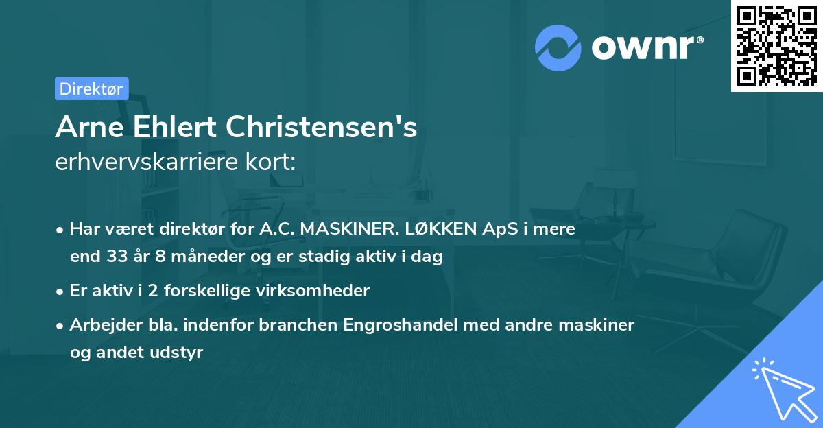 Arne Ehlert Christensen's erhvervskarriere kort