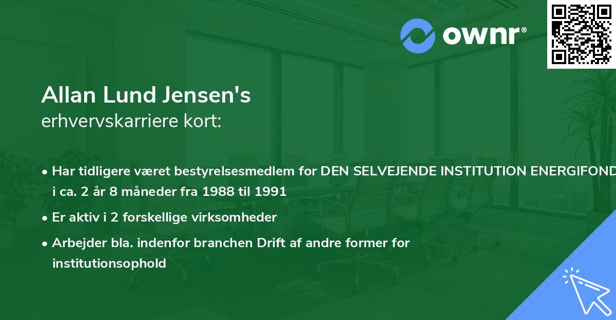 Allan Lund Jensen's erhvervskarriere kort