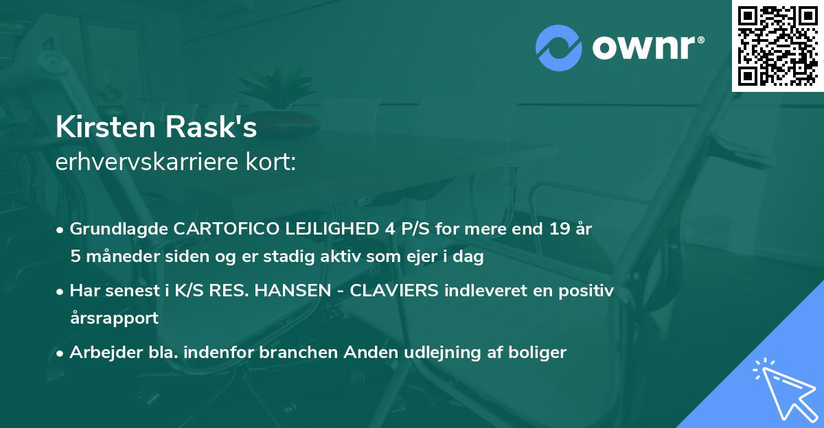 Kirsten Rask's erhvervskarriere kort