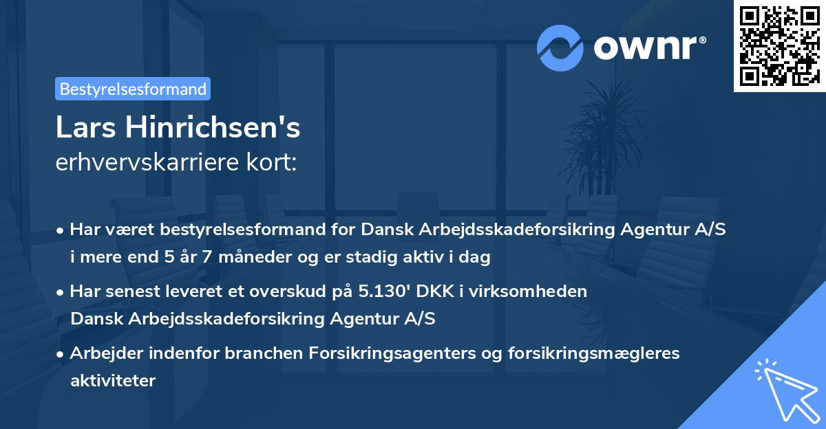 Lars Hinrichsen's erhvervskarriere kort