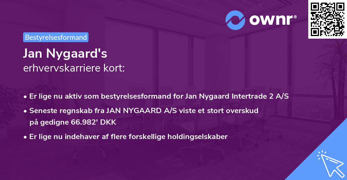 Jan Nygaard's erhvervskarriere kort