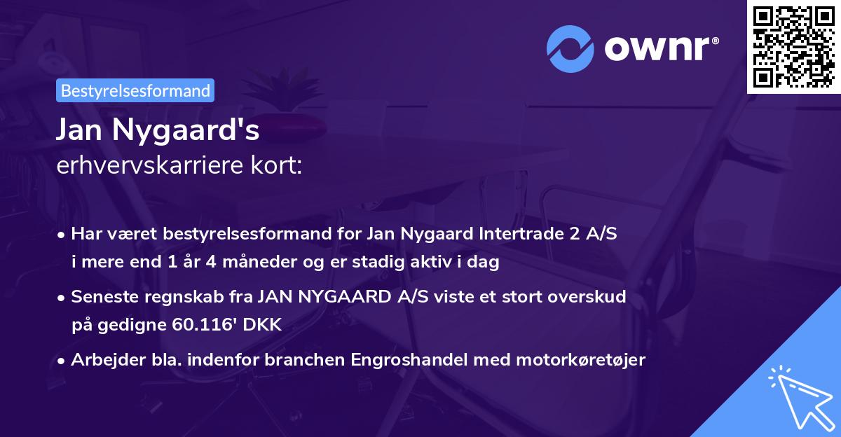 Jan Nygaard's erhvervskarriere kort