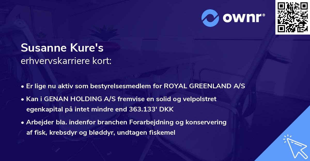 Susanne Kure's erhvervskarriere kort