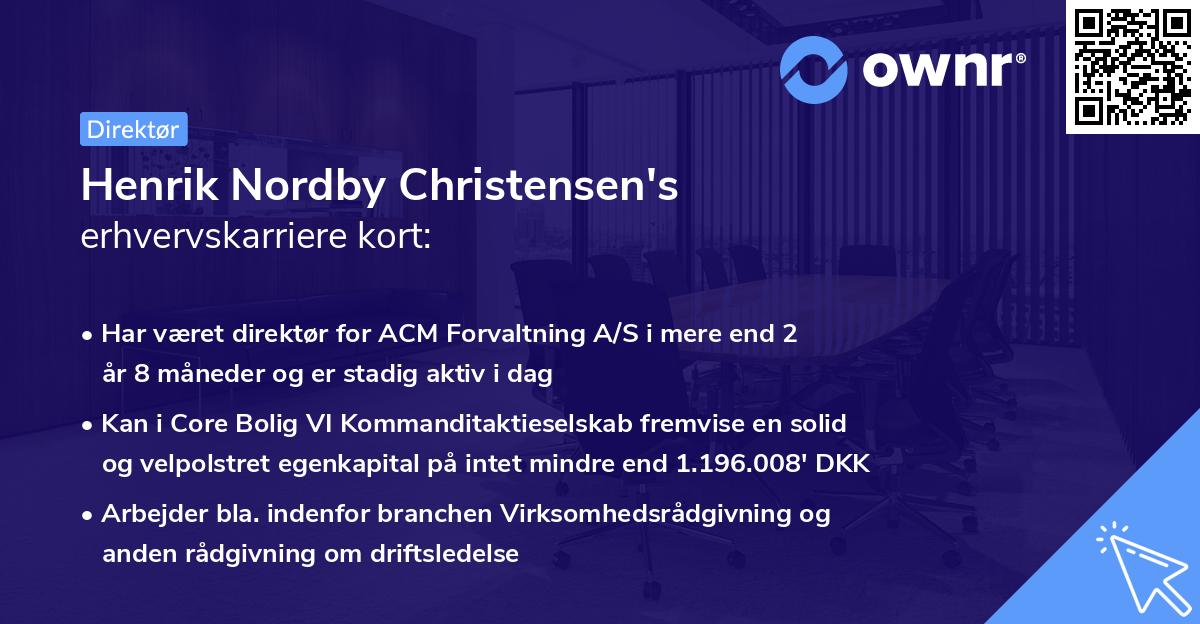 Henrik Nordby Christensen's erhvervskarriere kort