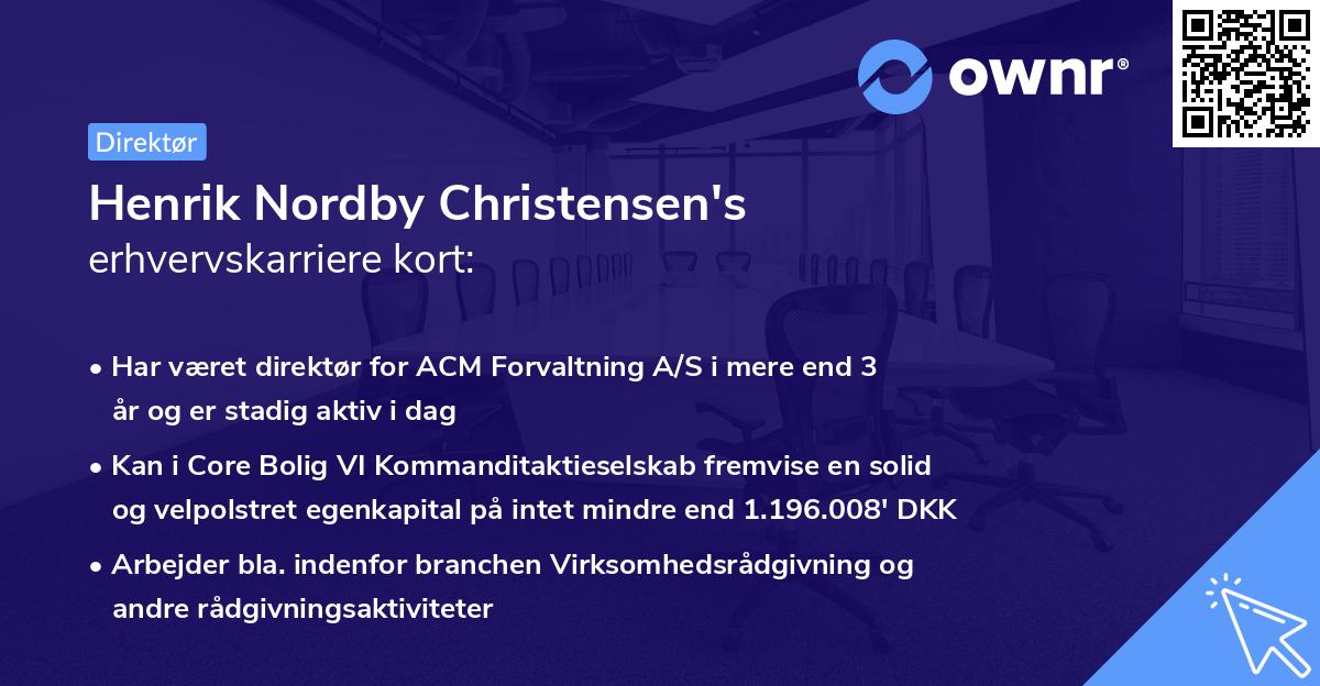 Henrik Nordby Christensen's erhvervskarriere kort