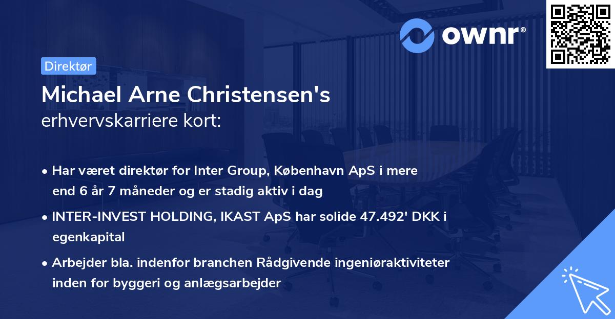 Michael Arne Christensen's erhvervskarriere kort