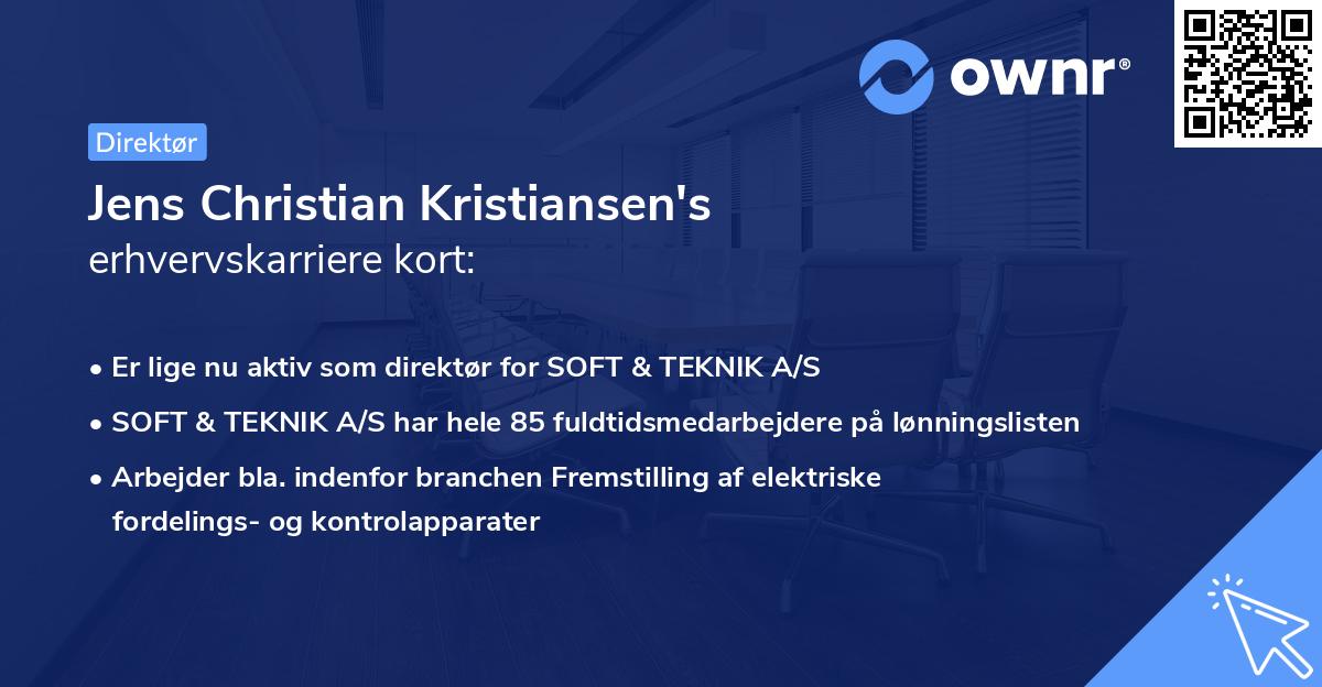 Jens Christian Kristiansen's erhvervskarriere kort