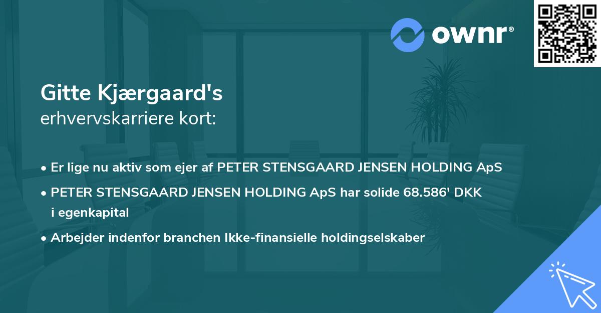 Gitte Kjærgaard's erhvervskarriere kort
