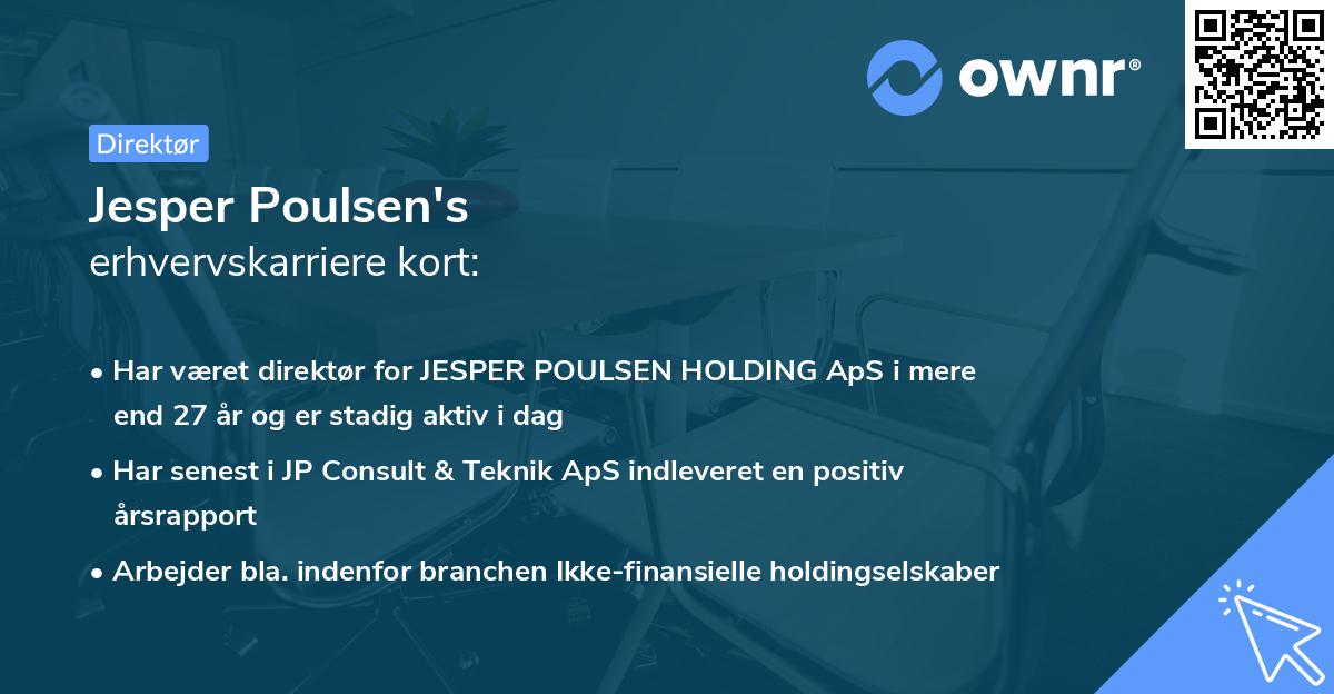 Jesper Poulsen's erhvervskarriere kort