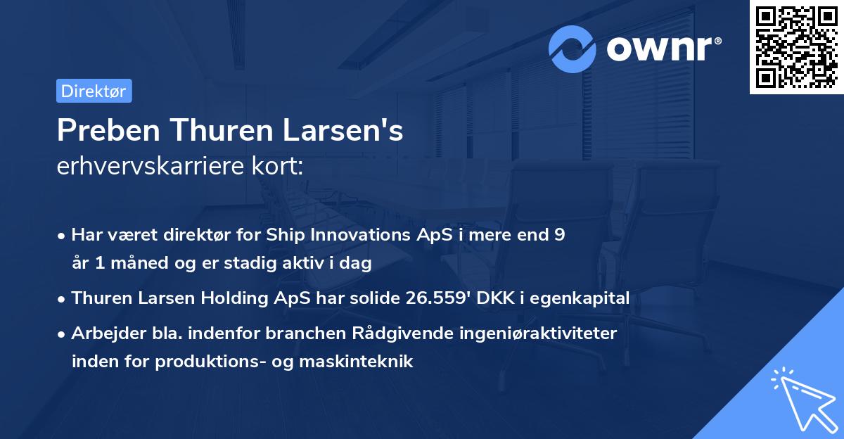 Preben Thuren Larsen's erhvervskarriere kort