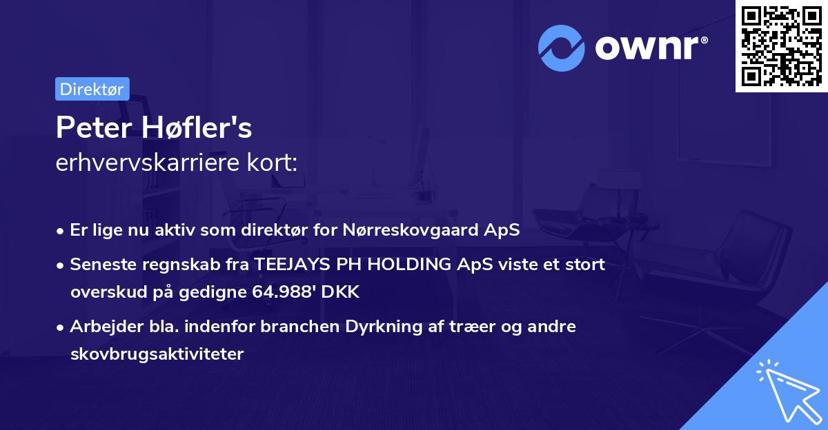 Peter Høfler's erhvervskarriere kort