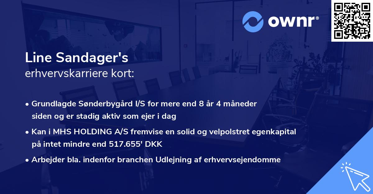 Line Sandager's erhvervskarriere kort