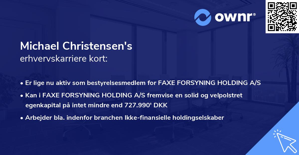 Michael Christensen's erhvervskarriere kort