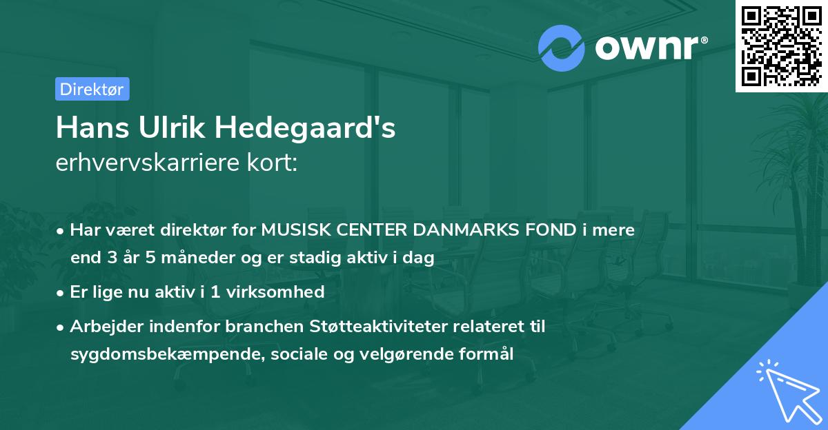 Hans Ulrik Hedegaard's erhvervskarriere kort