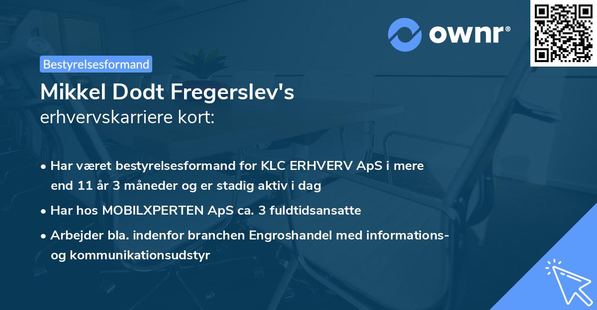 Mikkel Dodt Fregerslev's erhvervskarriere kort
