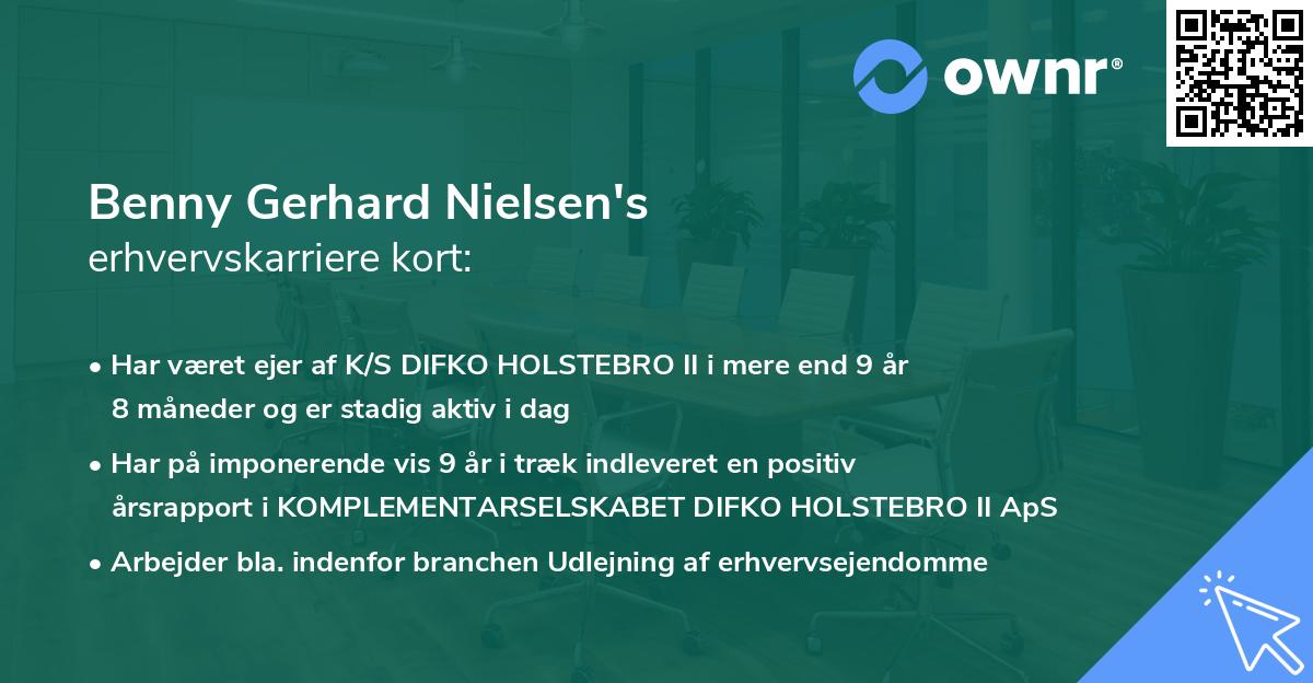 Benny Gerhard Nielsen's erhvervskarriere kort
