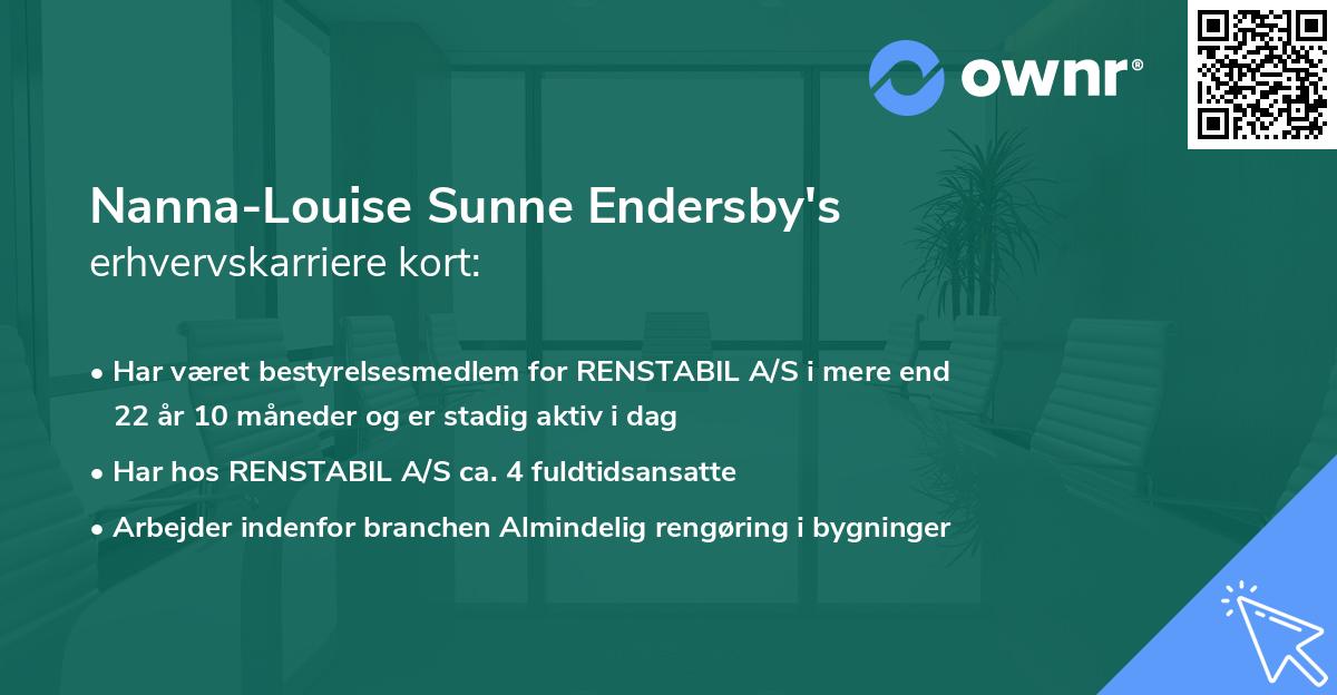 Nanna-Louise Sunne Endersby's erhvervskarriere kort