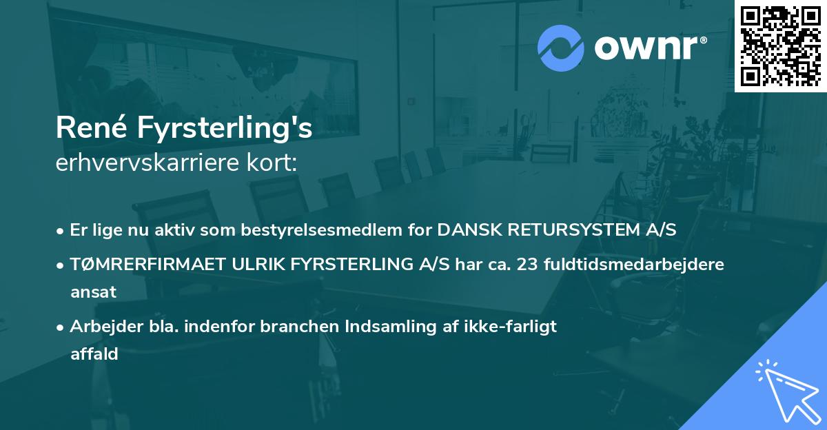 René Fyrsterling's erhvervskarriere kort