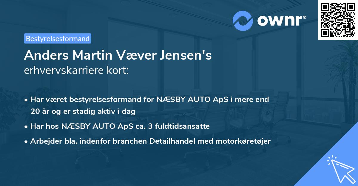 Anders Martin Væver Jensen's erhvervskarriere kort