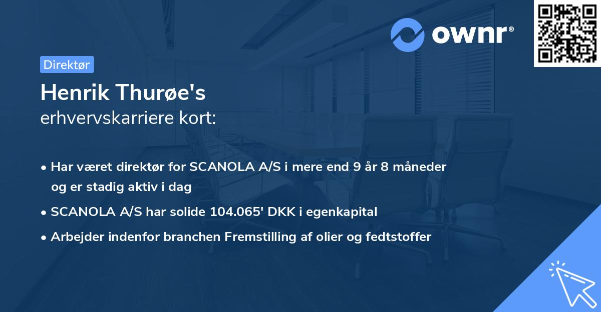 Henrik Thurøe's erhvervskarriere kort