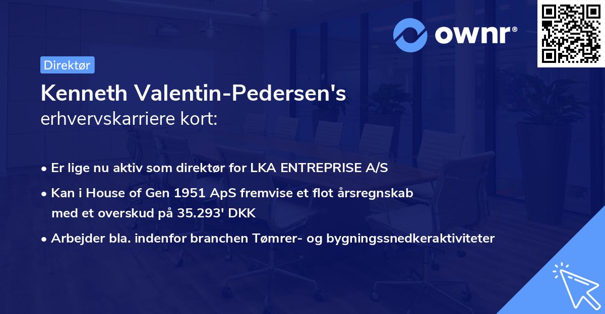 Kenneth Valentin-Pedersen's erhvervskarriere kort