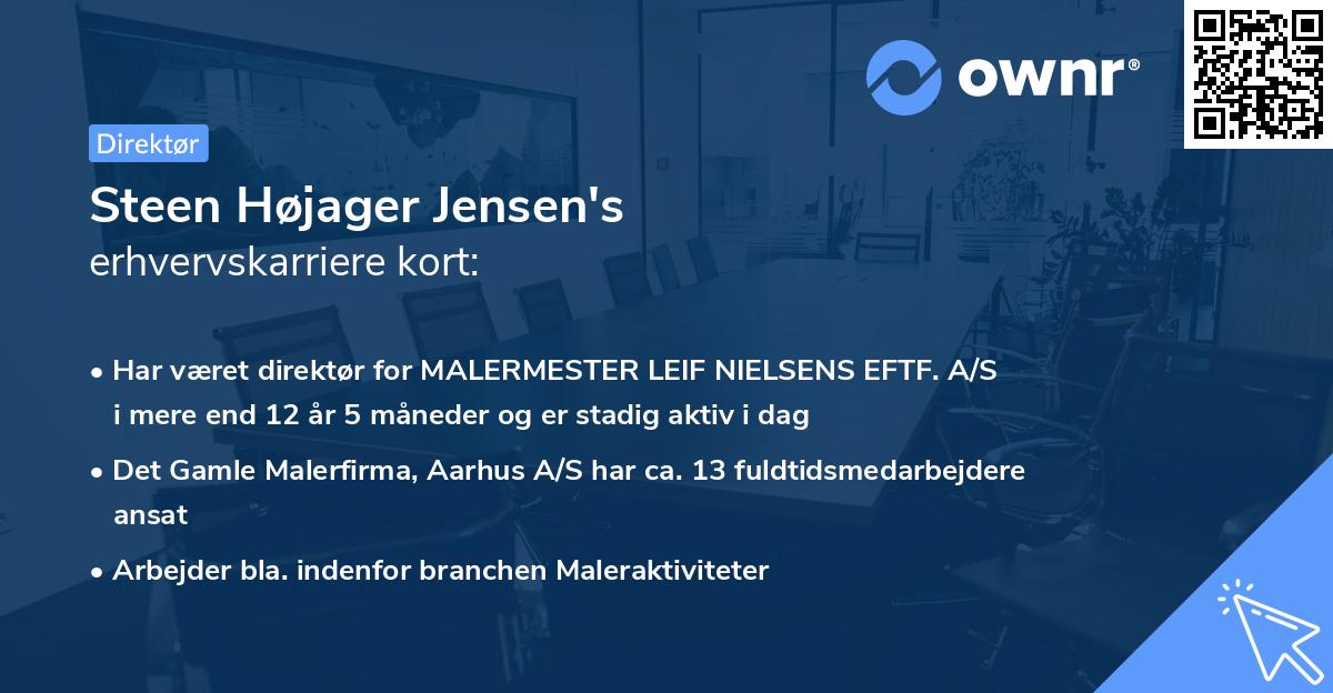 Steen Højager Jensen's erhvervskarriere kort