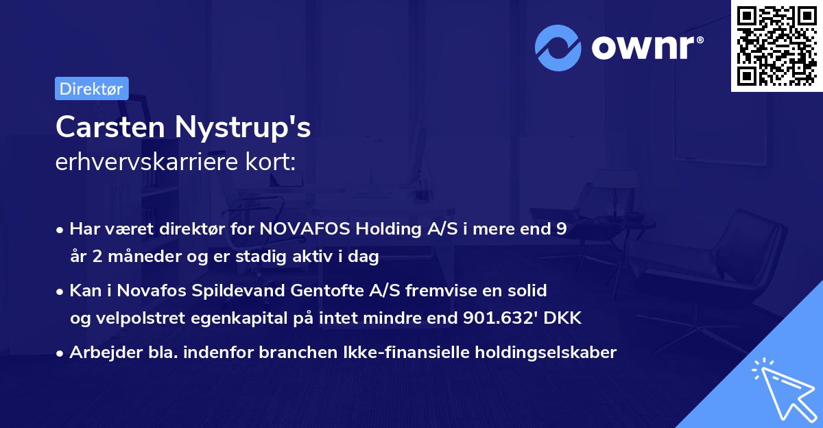 Carsten Nystrup's erhvervskarriere kort