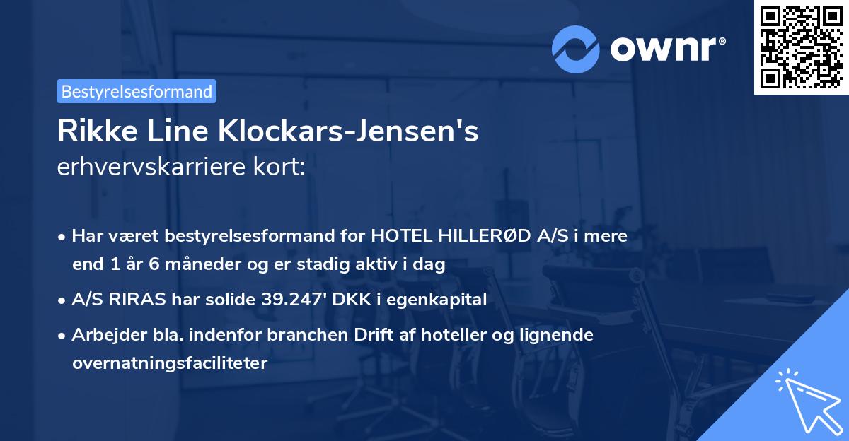 Rikke Line Klockars-Jensen's erhvervskarriere kort