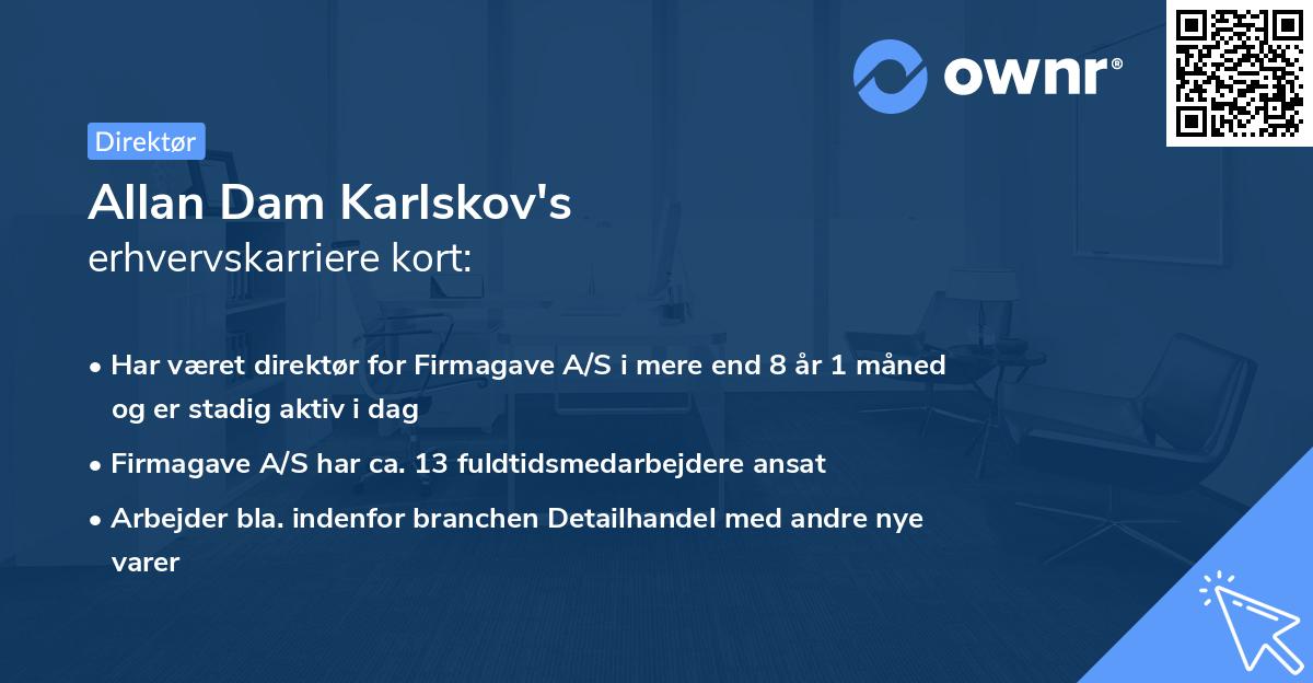 Allan Dam Karlskov's erhvervskarriere kort