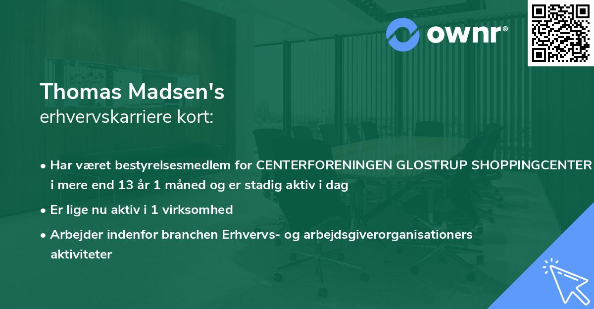 Thomas Madsen's erhvervskarriere kort