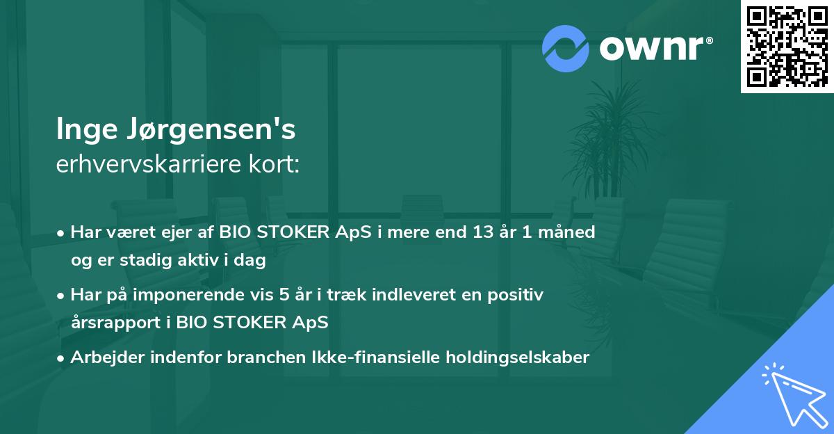 Inge Jørgensen's erhvervskarriere kort