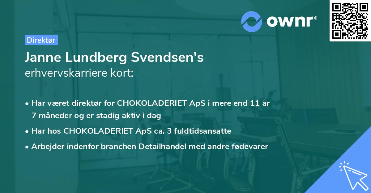 Janne Lundberg Svendsen's erhvervskarriere kort